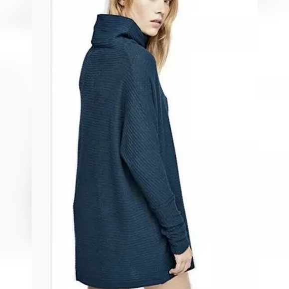 We the Free People Kitty Thermal Mock Cowl Neck Tunic Pullover Black Small S - Picture 12 of 12